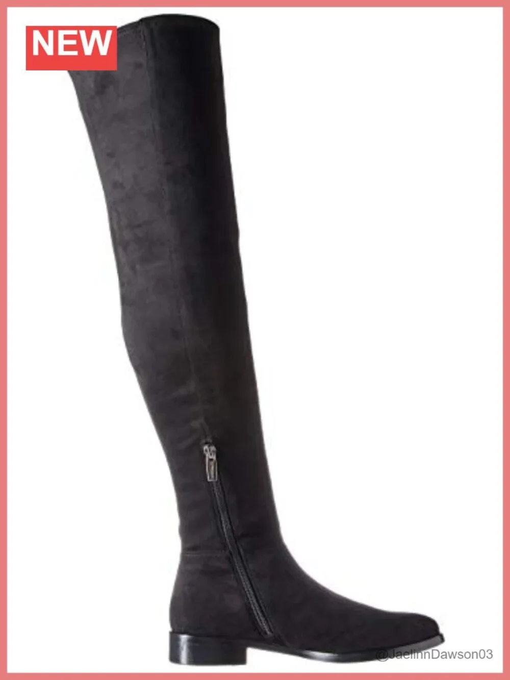 Over The Knee Faux Suede Block Heel Boots Comfortable Stretch
